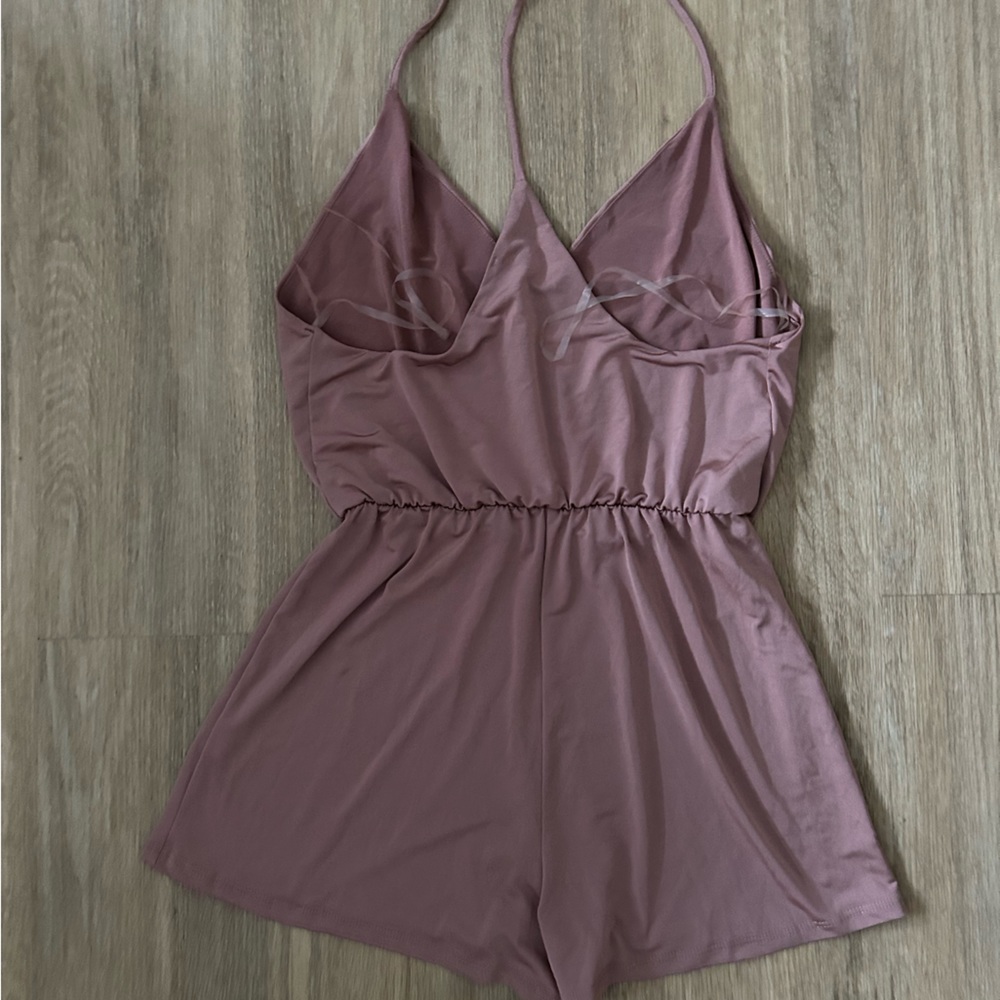 Rose gold satin romper